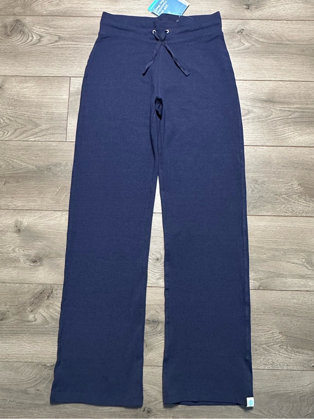 Coolibar Windley Beach Pants Mid Rise Wide Straight Leg Navy Blue Size XS